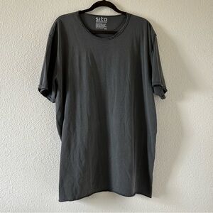 Sito 100% Organic Cotton Gray Raw Hem Men Shirt Sz XXL
